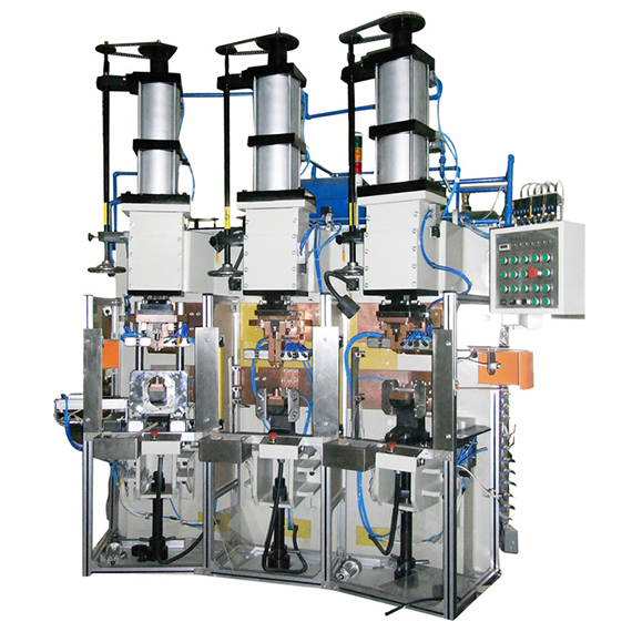 壓縮機銅管與殼體三工位中頻點焊機